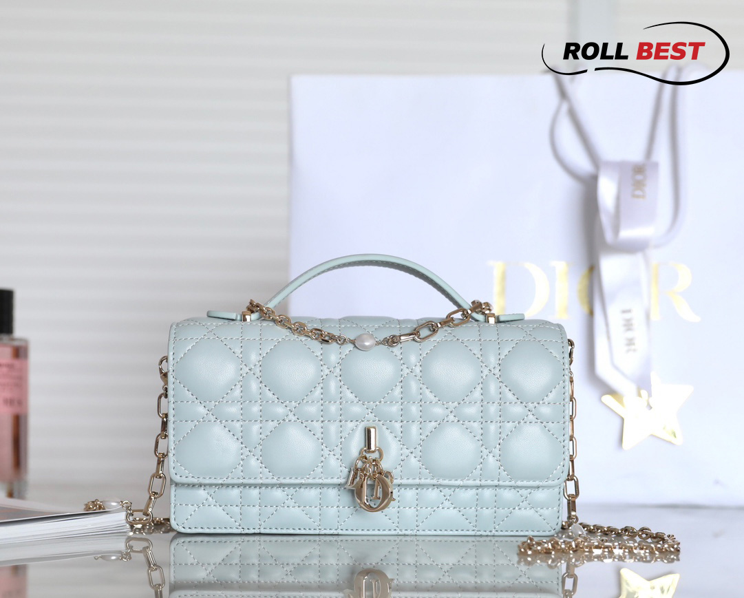 Túi Miss Dior Mini Bag Placid Blue Cannage Lambskin