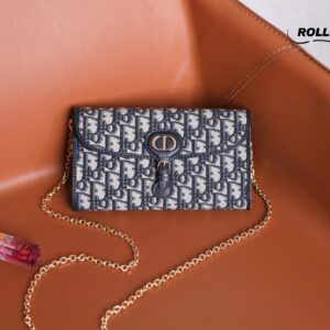 Túi Nữ Dior Bobby East-West Pouch With Chain 'Blue'