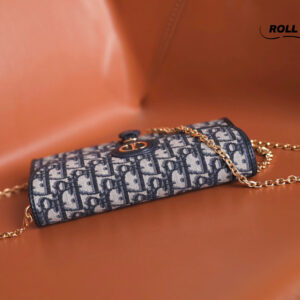 Túi Nữ Dior Bobby East-West Pouch With Chain 'Blue'