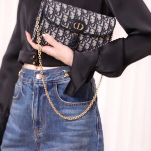 Túi Nữ Dior Bobby East-West Pouch With Chain 'Blue'