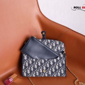 Túi Nữ Dior Bobby East-West Pouch With Chain 'Blue'