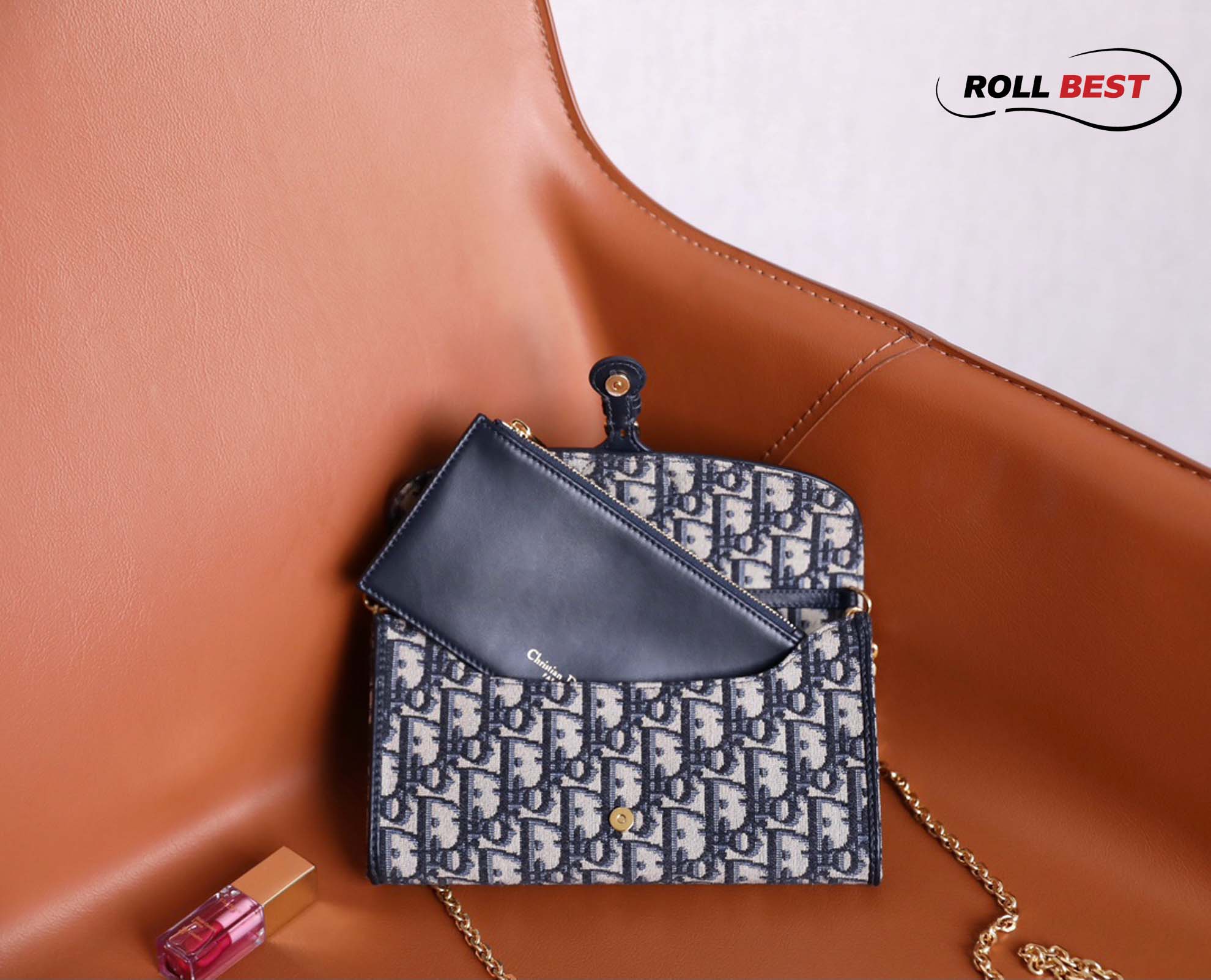 Túi Nữ Dior Bobby East-West Pouch With Chain 'Blue'