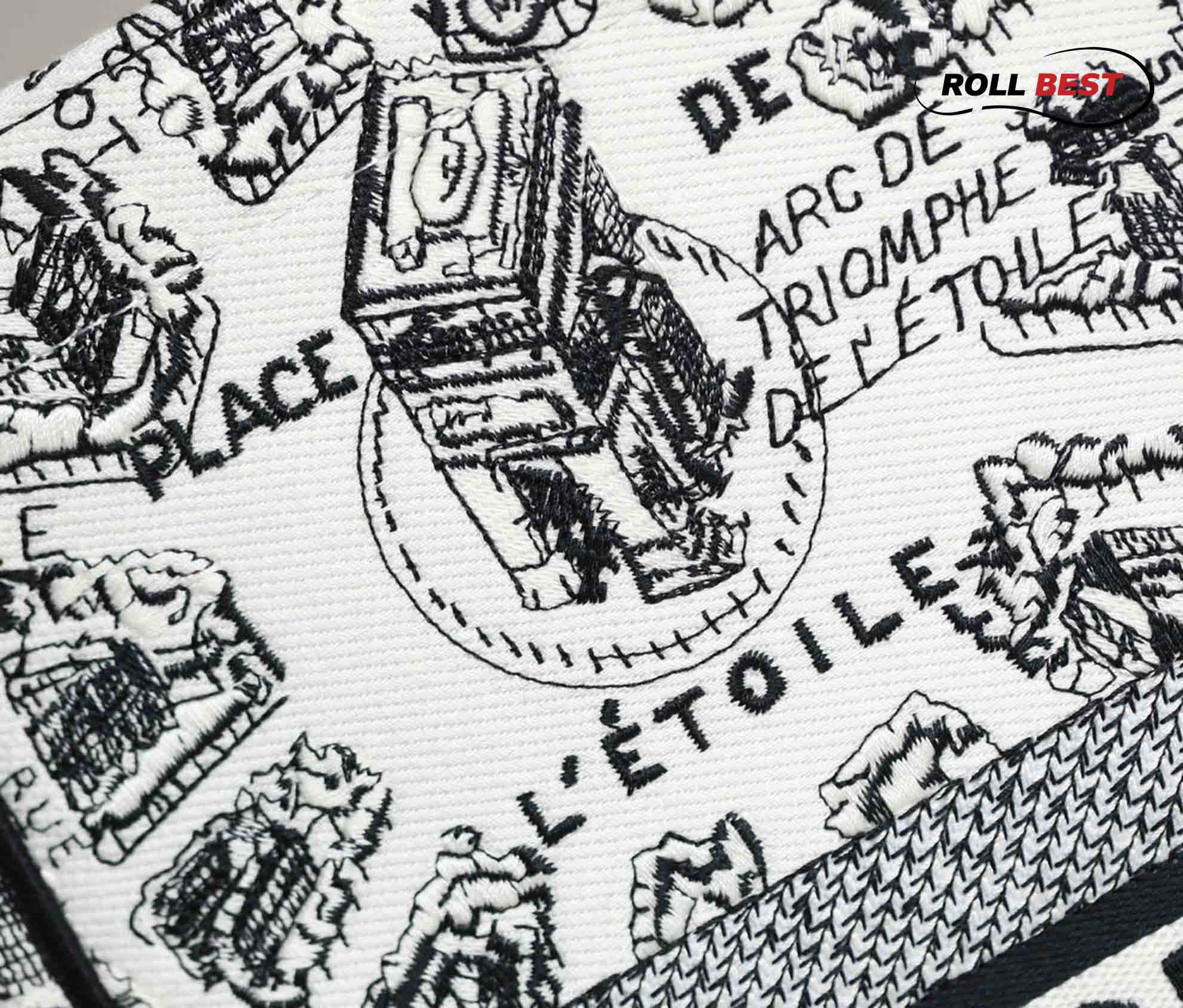 Túi Nữ Dior Large Book Tote Plan de Paris Embroidery 'White Black'