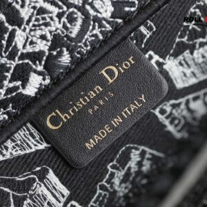 Túi Nữ Dior Medium Book Tote Plan de Paris Embroidery 'Black White'