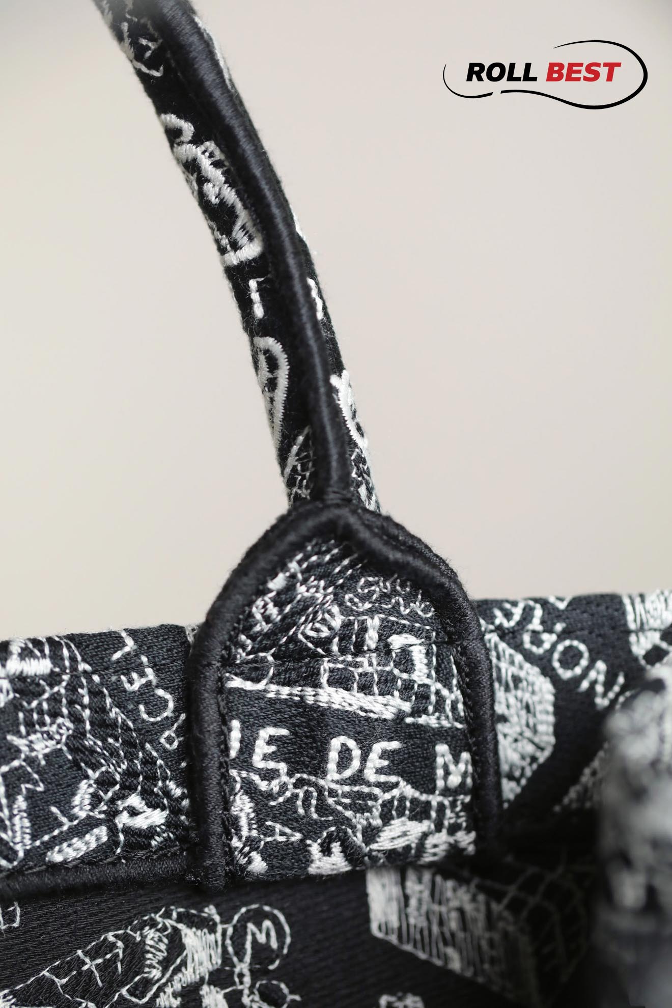 Túi Nữ Dior Medium Book Tote Plan de Paris Embroidery 'Black White'