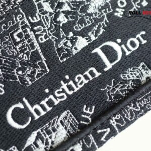 Túi Nữ Dior Medium Book Tote Plan de Paris Embroidery 'Black White'