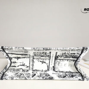 Túi Nữ Dior Medium Book Tote Plan de Paris Embroidery 'White Black'