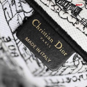 Túi Nữ Dior Medium Book Tote Plan de Paris Embroidery 'White Black'