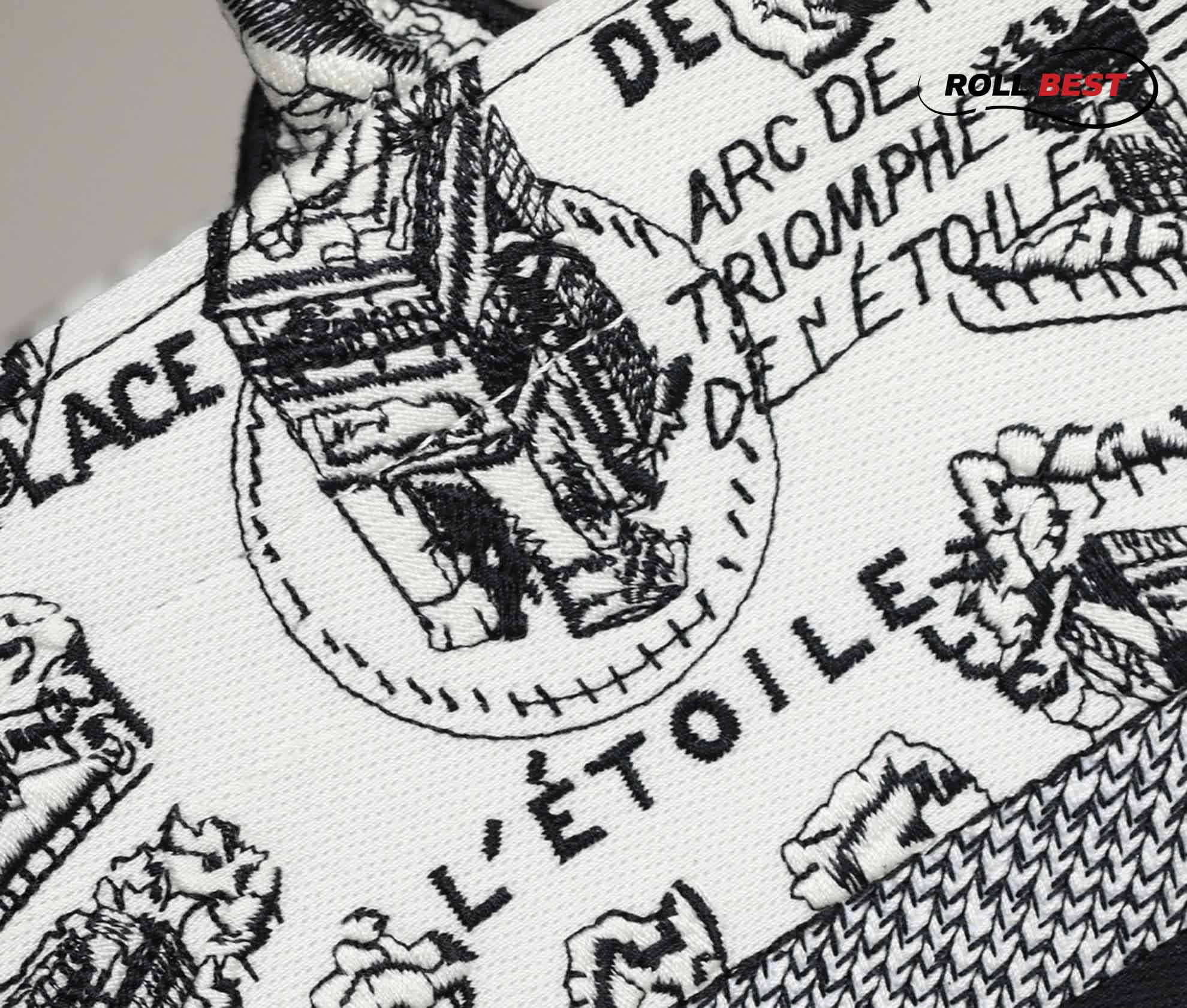 Túi Nữ Dior Medium Book Tote Plan de Paris Embroidery 'White Black'