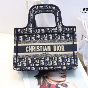 Túi Nữ Dior Mini Book Tote 'Blue Dior Oblique Embroidery'