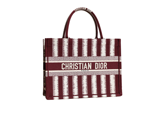 Túi Xách Christian Dior Book Tote Đỏ Sọc Trắng