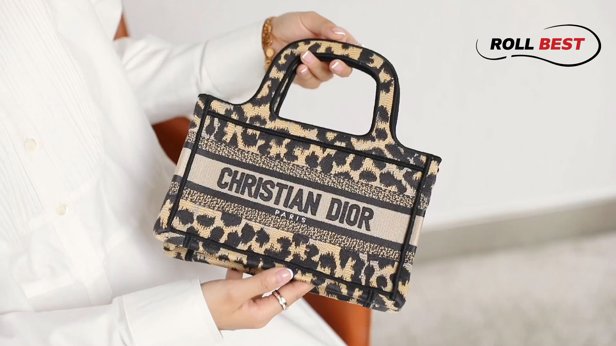 Túi Dior Mini Book Tote ‘Beige Multicolor Mizza’