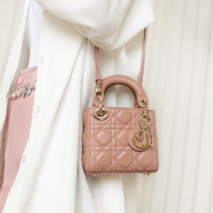 Túi Xách Tay Dior Mini Lady Dior Bag Blush Cannage Lambskin Màu Hồng Pastel