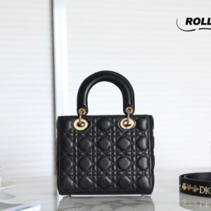 Túi Xách Tay Dior Small Lady Dior My ABCDior Bag Màu Đen