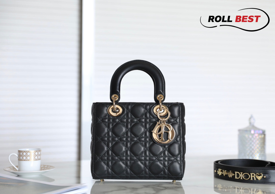 Túi Xách Tay Dior Small Lady Dior My ABCDior Bag Màu Đen