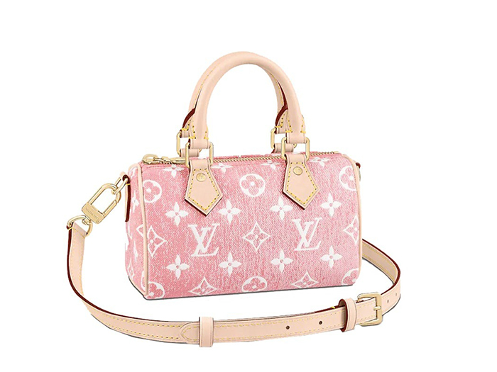 Túi Louis Vuitton Nano Speedy Denim Jacquard Pink