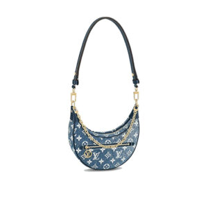 Túi Louis Vuitton Loop Baguette Handbag Denim Jacquard Navy Blue