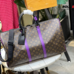 Louis Vuitton Keepall Bandouliere 50 Monogram Macassar Brown Purple