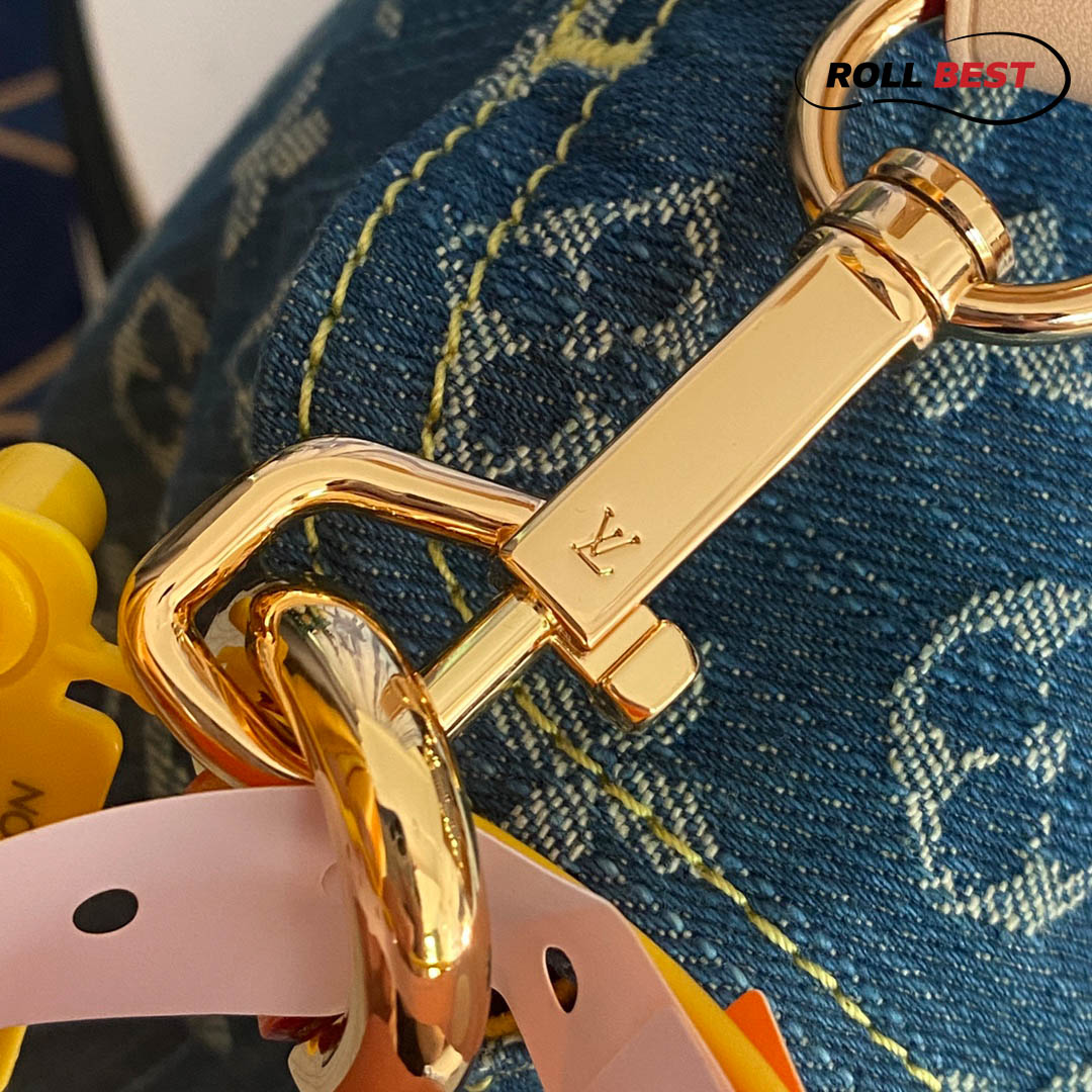 Túi Louis Vuitton Blue Monogram Denim Mini Pleaty Bag