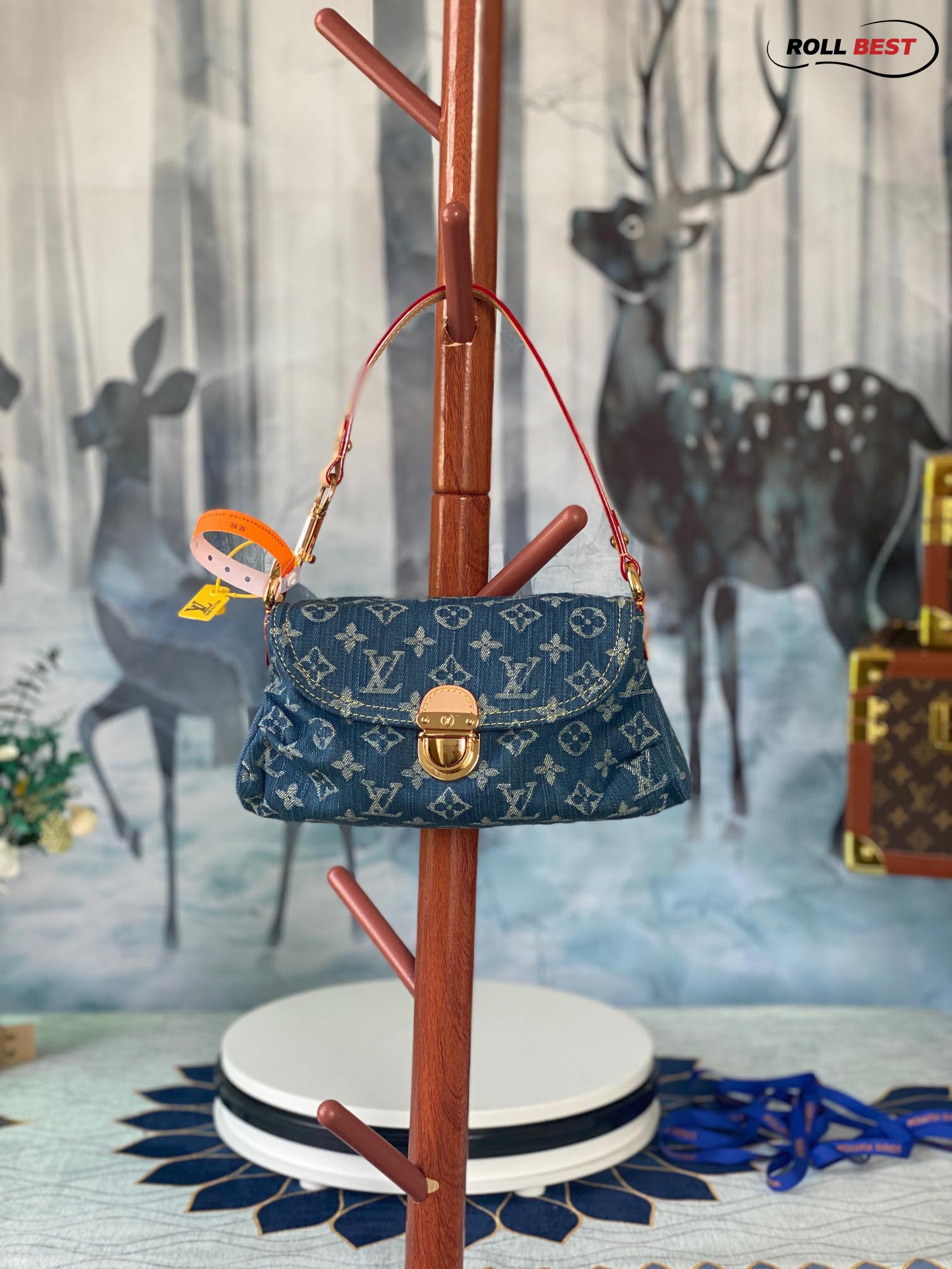 Túi Louis Vuitton Blue Monogram Denim Mini Pleaty Bag