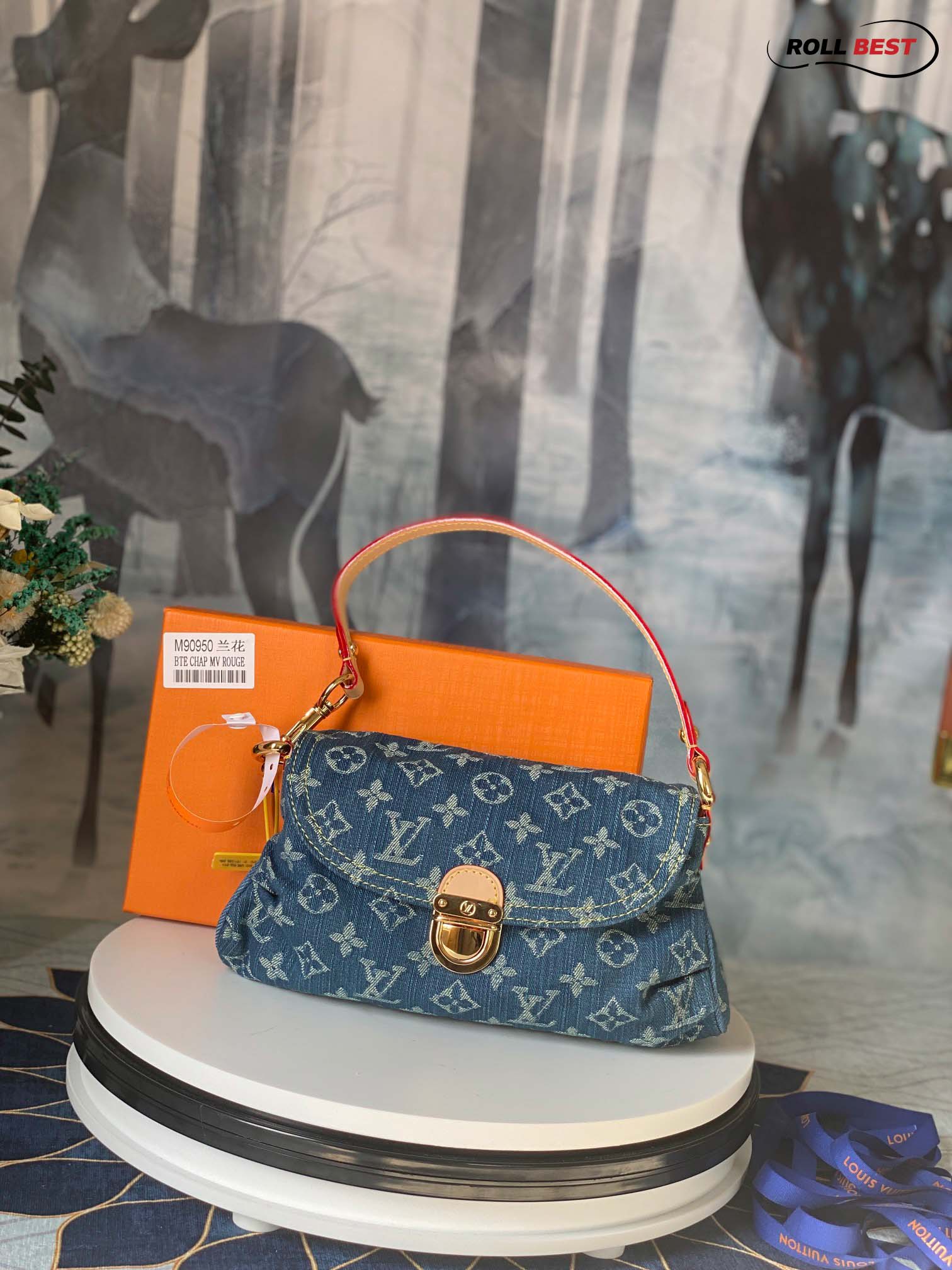 Túi Louis Vuitton Blue Monogram Denim Mini Pleaty Bag