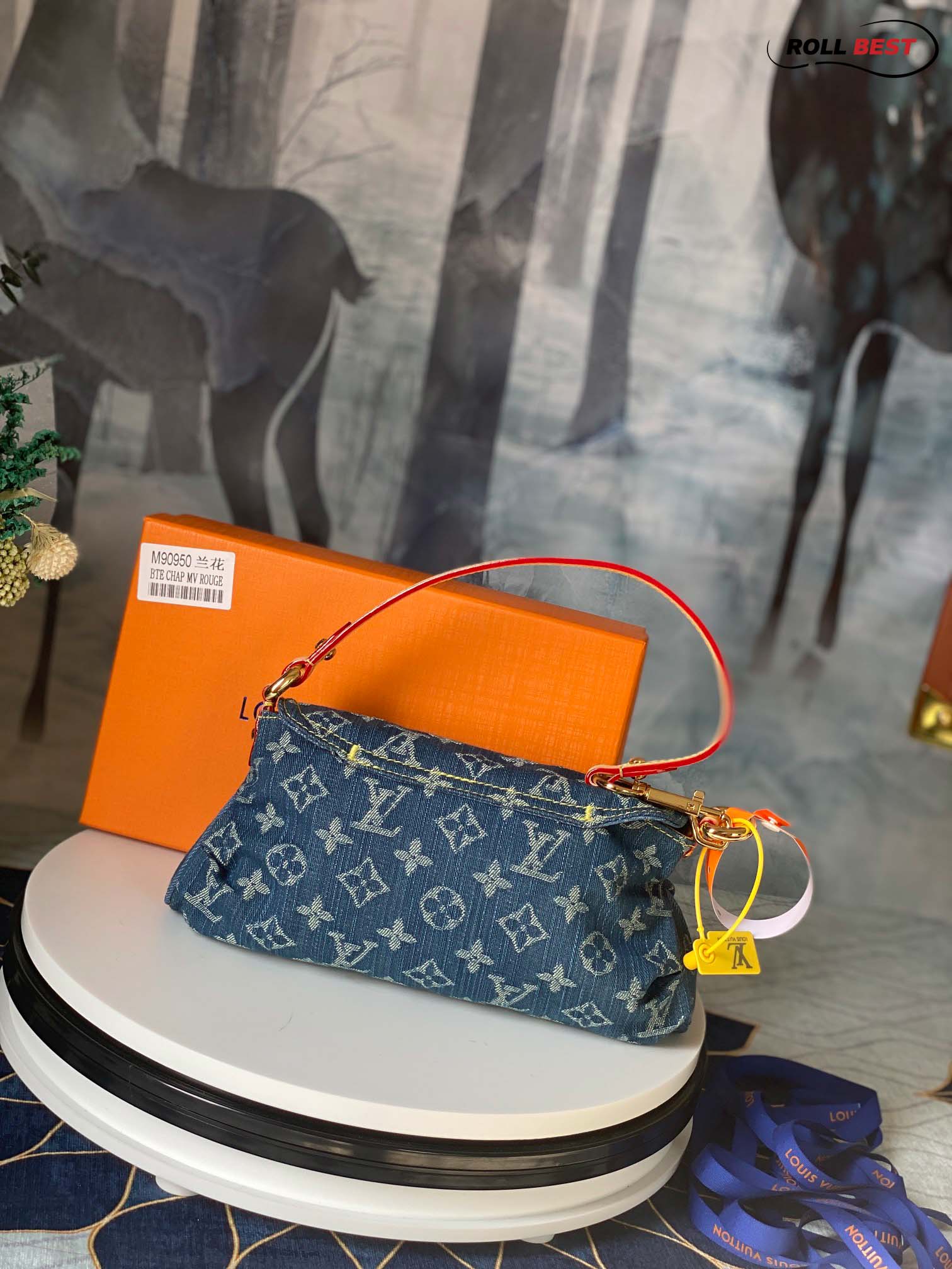 Túi Louis Vuitton Blue Monogram Denim Mini Pleaty Bag