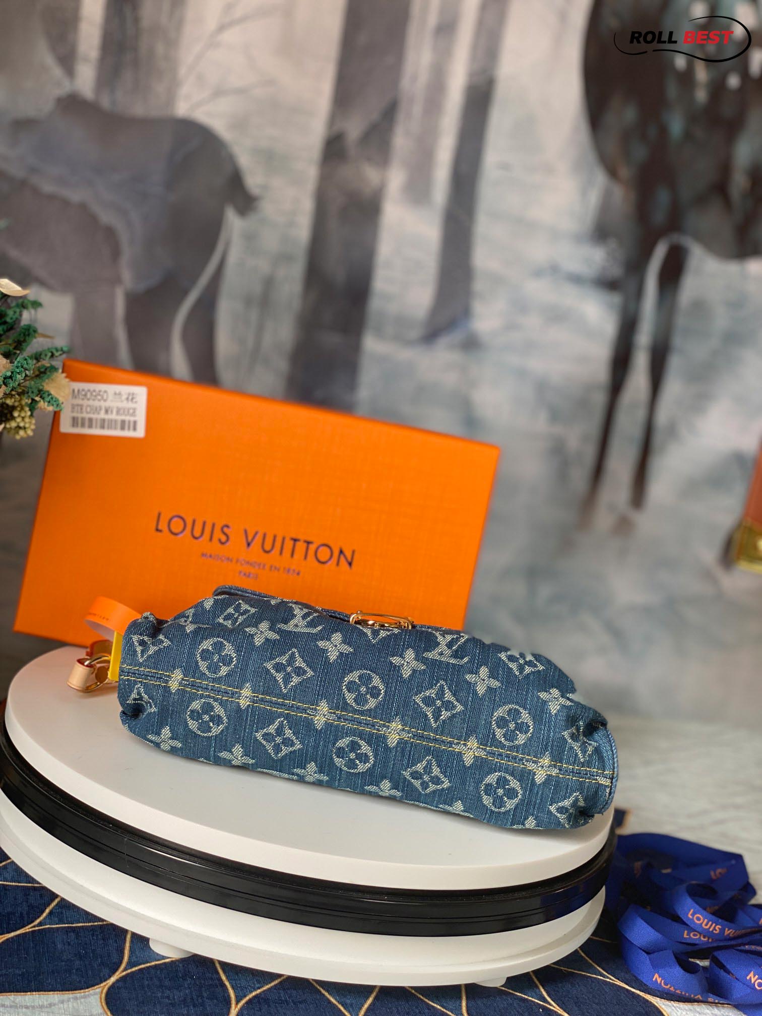 Túi Louis Vuitton Blue Monogram Denim Mini Pleaty Bag