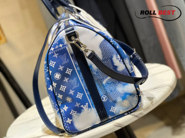 Túi Louis Vuitton Keepall Bandoulière 50 Bag 'Blue'