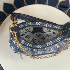 Túi Louis Vuitton Loop Baguette Handbag Denim Jacquard Navy Blue