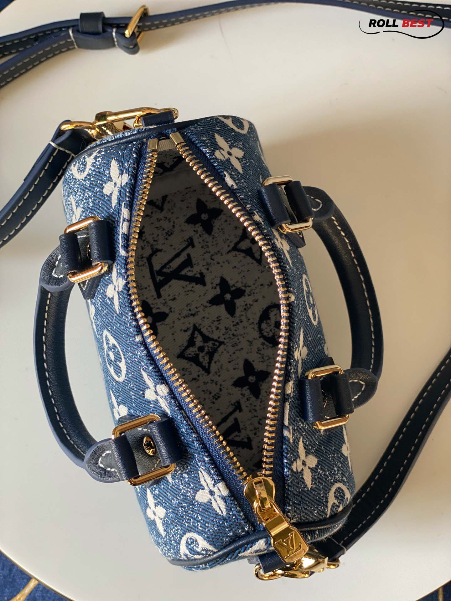 Túi Louis Vuitton Micro Speedy Denim Bag Charm Navy Blue