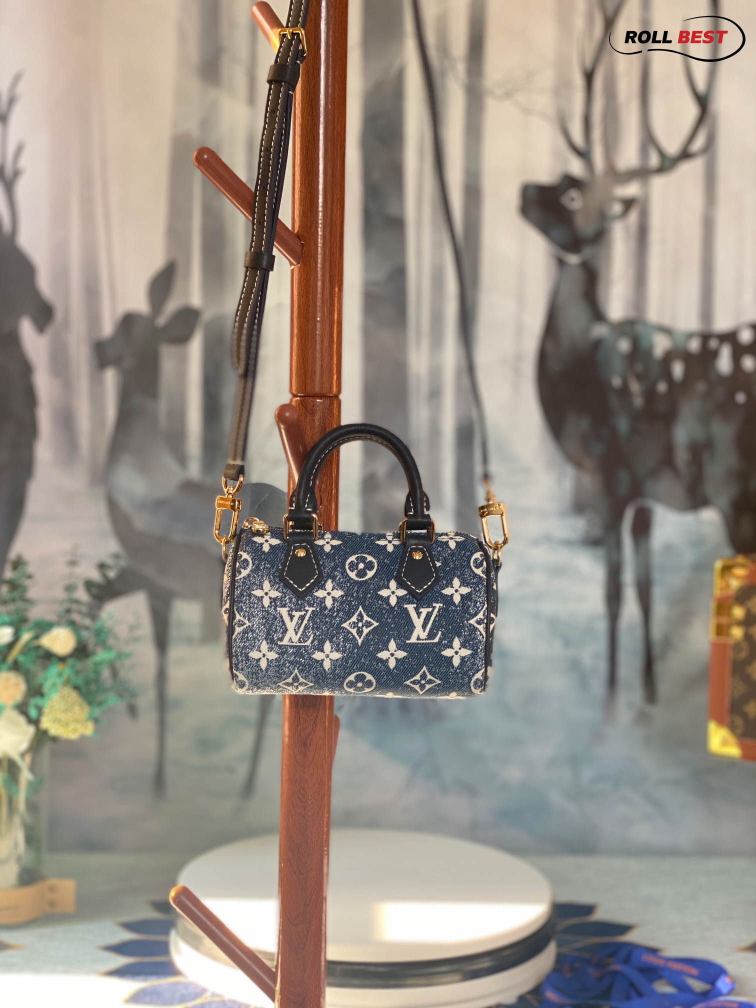 Túi Louis Vuitton Micro Speedy Denim Bag Charm Navy Blue