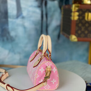 Túi Louis Vuitton Nano Speedy Denim Jacquard Pink