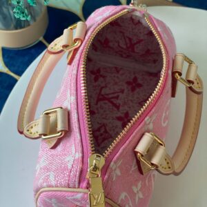 Túi Louis Vuitton Nano Speedy Denim Jacquard Pink