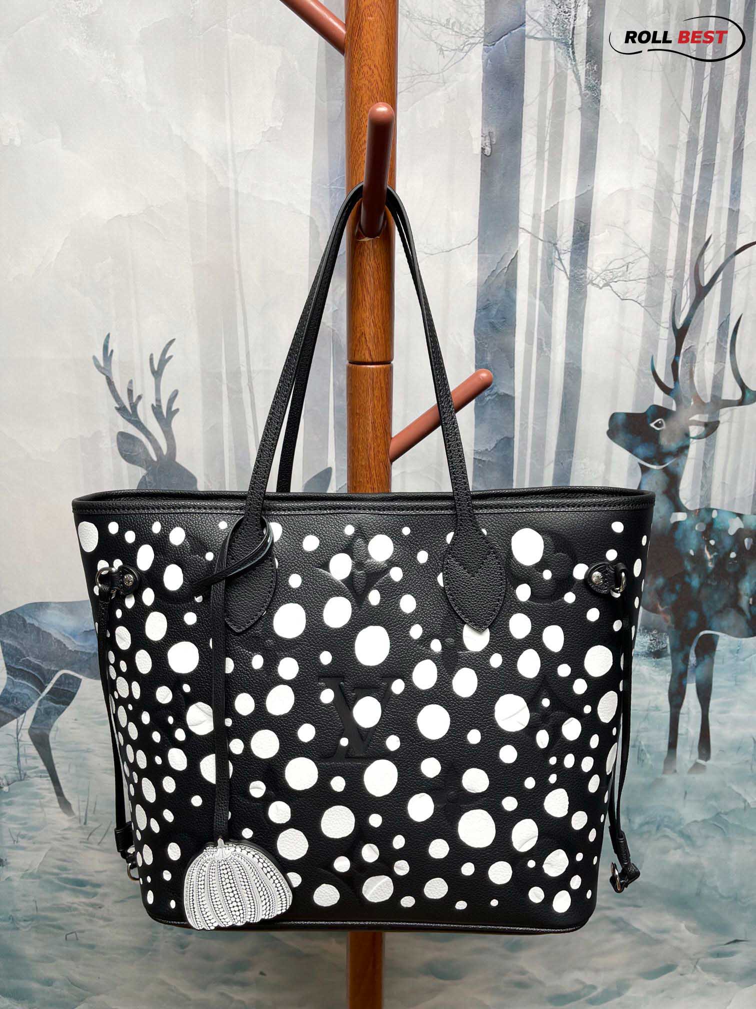 Túi Louis Vuitton x Yk Neverfull Mm Tote Bag ‘Black White Dots’