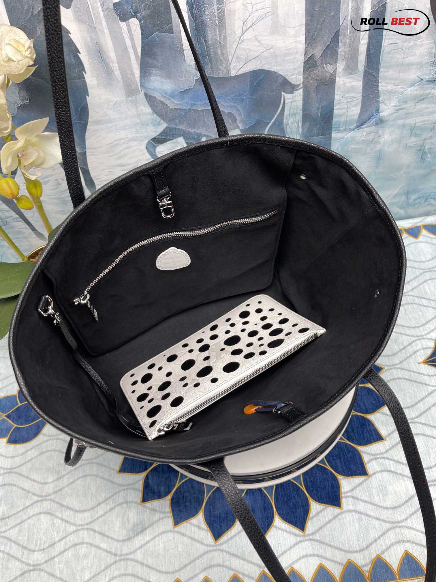 Túi Louis Vuitton x Yk Neverfull Mm Tote Bag ‘Black White Dots’