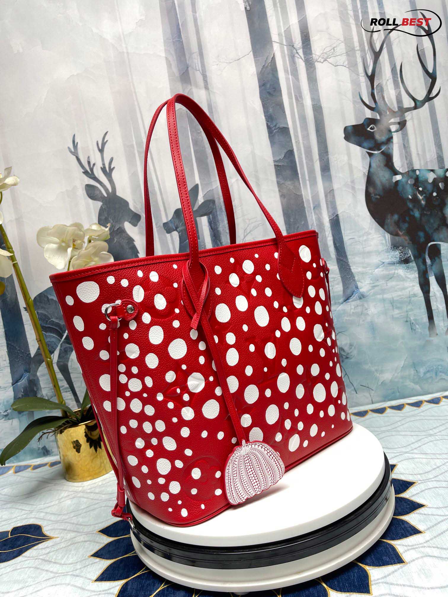 Túi Louis Vuitton x YK Neverfull MM Tote Bag ‘Red White’