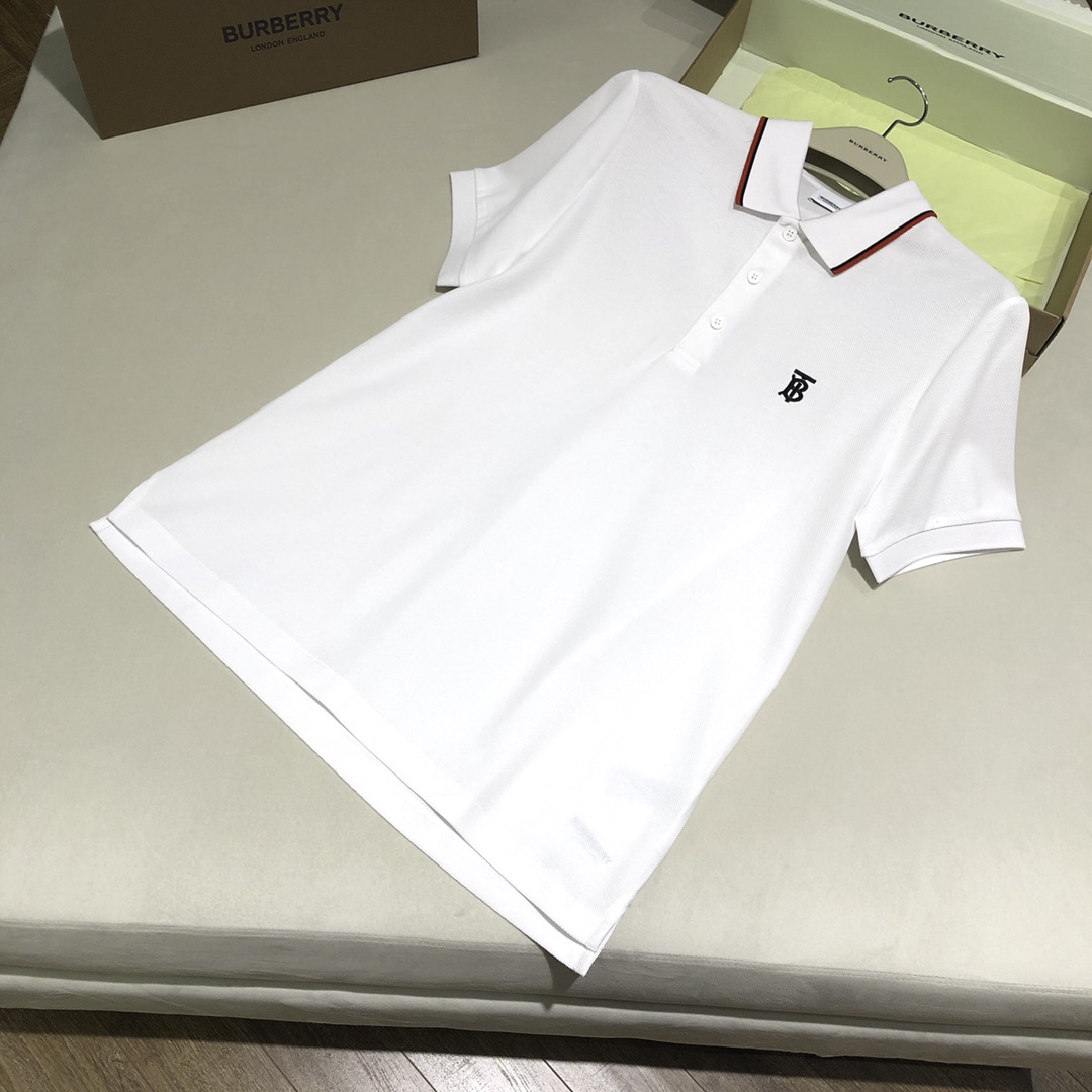 Áo Polo Burberry TB Icon Stripe White