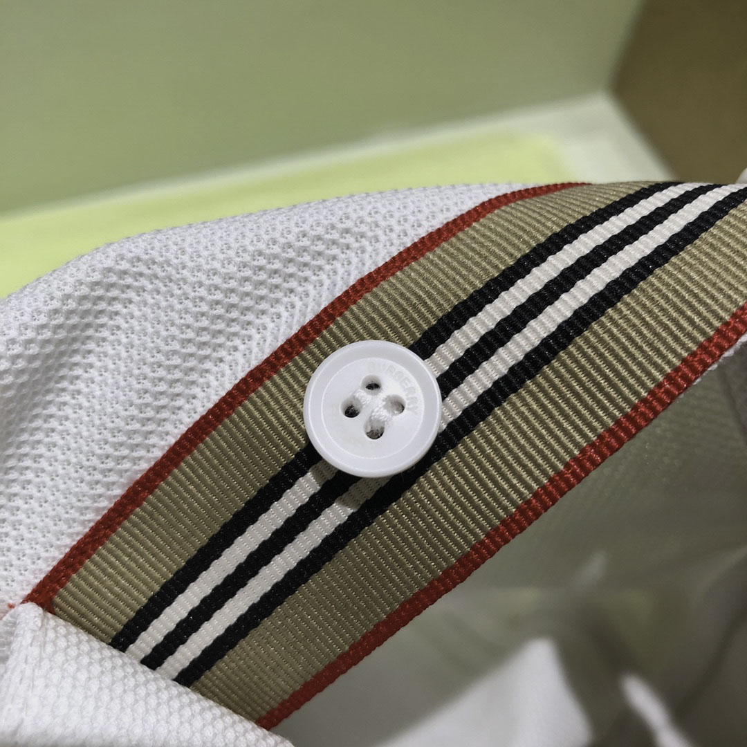 Áo Polo Burberry TB Icon Stripe White