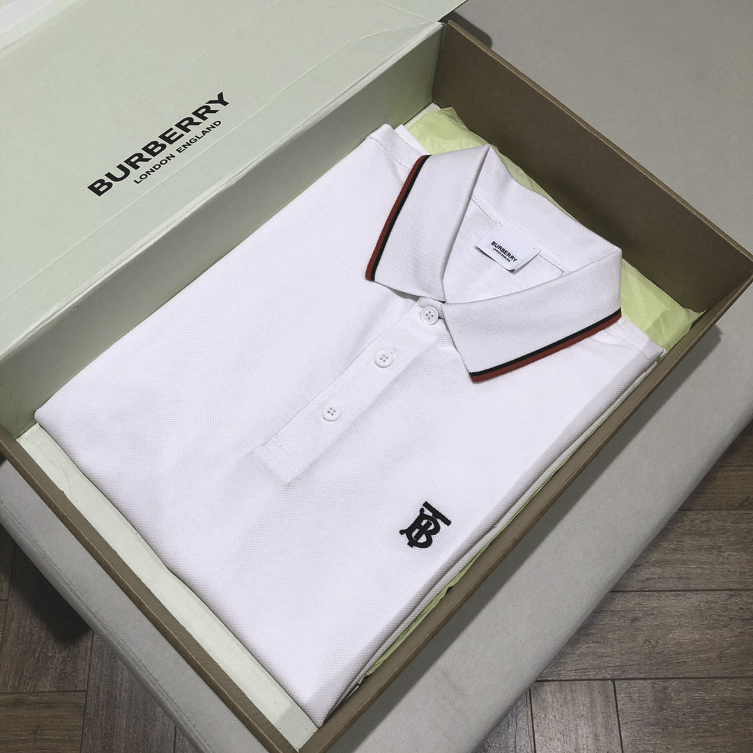 Áo Polo Burberry TB Icon Stripe White