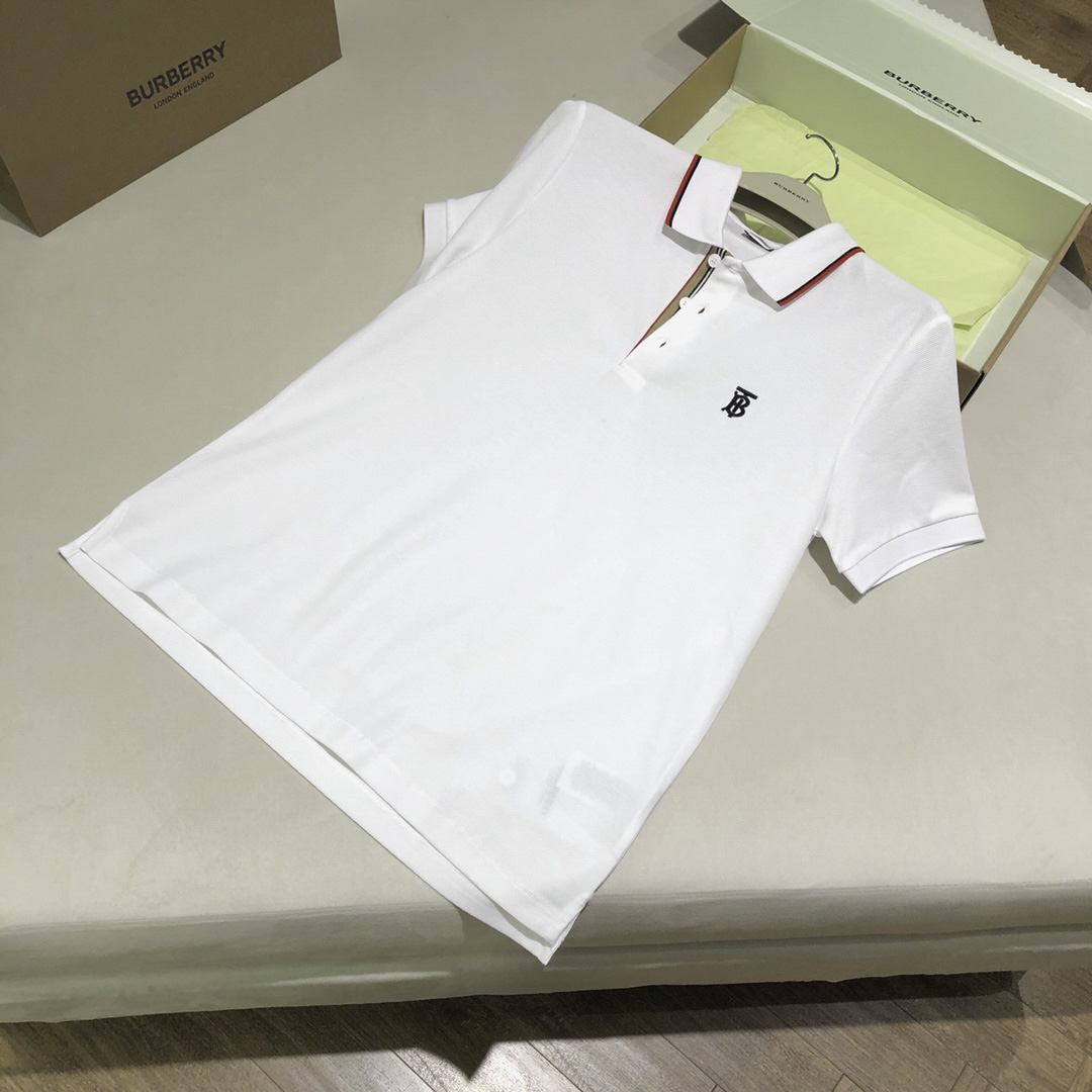 Áo Polo Burberry TB Icon Stripe White