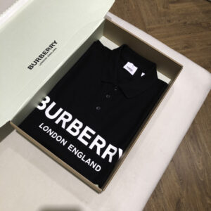 Áo Polo Burberry Black Logo Printed