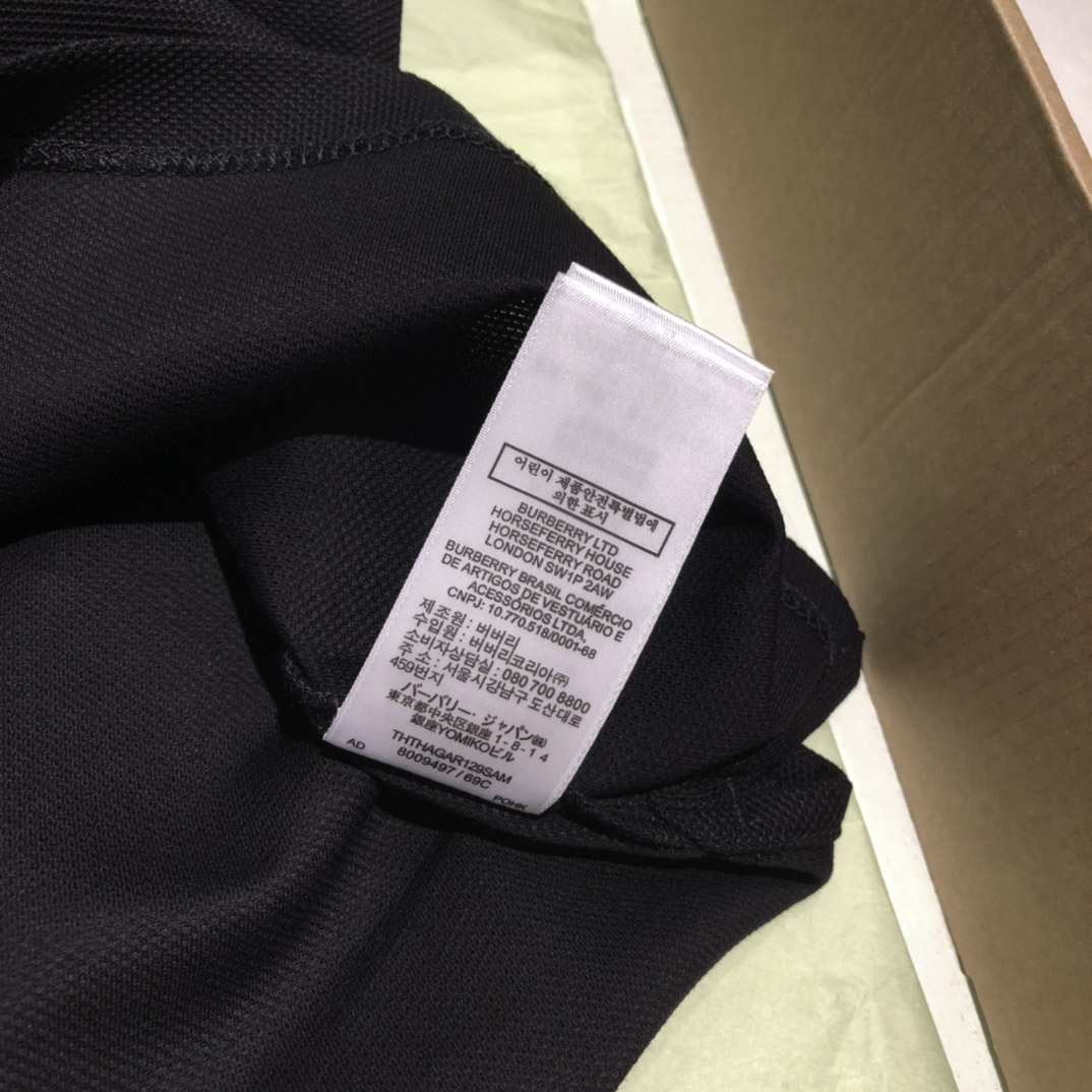 Áo Polo Burberry Black Logo Printed