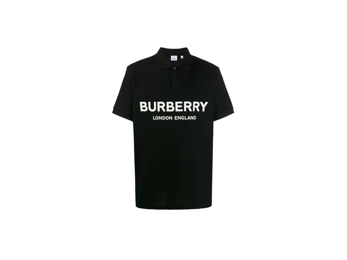 Áo Polo Burberry Black Logo Printed