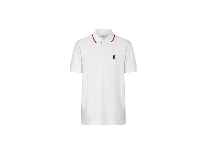 Áo Polo Burberry Tb Icon Stripe White