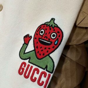 Áo Polo Gucci Embroidered Strawberry