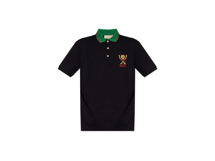 Áo Polo Gucci Logo Patch Black