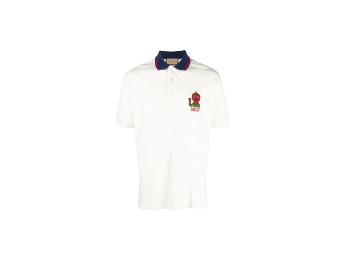 Áo Polo Gucci Logo Patch White