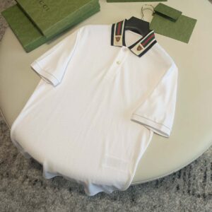 Áo Polo Gucci Tiger And Web Stripe White