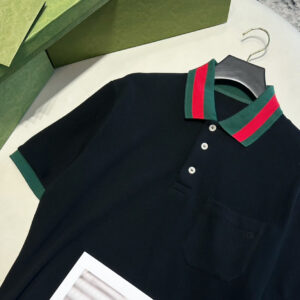 Áo Polo Gucci Web Stripe Collar Blue