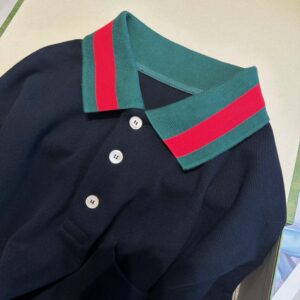 Áo Polo Gucci Web Stripe Collar Blue